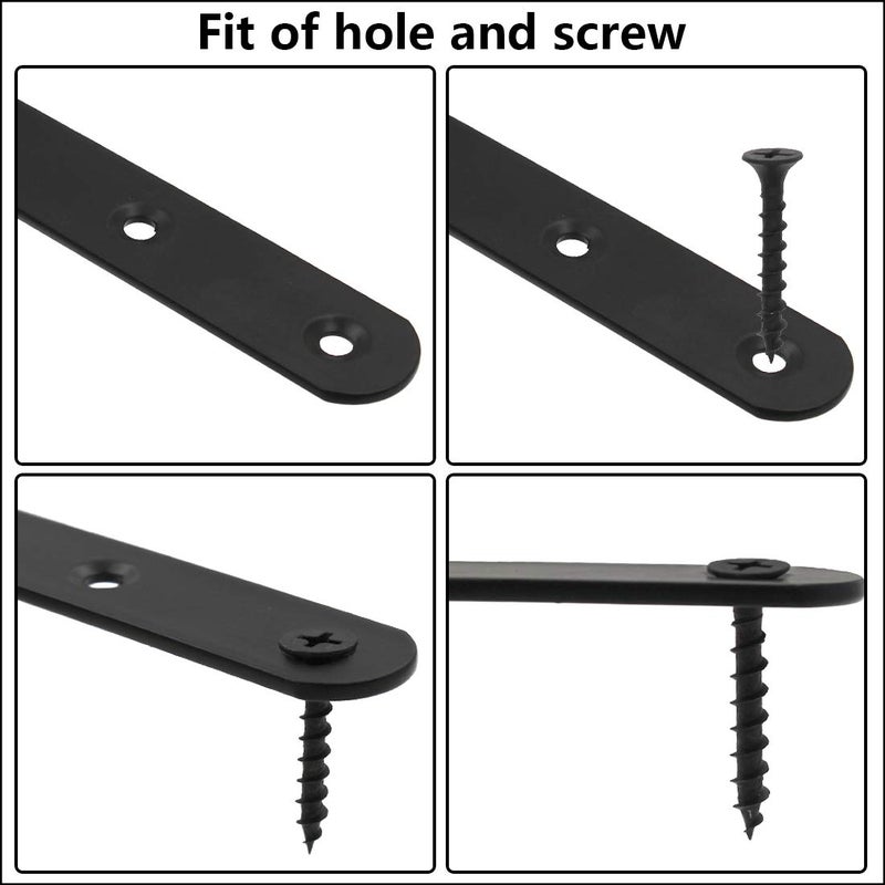 Luomorgo 16 Pcs L Shaped Brackets for Shelves - Heavy Duty Steel, Decorative Corner Brace Joint, Right Angle Wall Hanging Brackets with Screws, 5" x 3", Black - Image 5